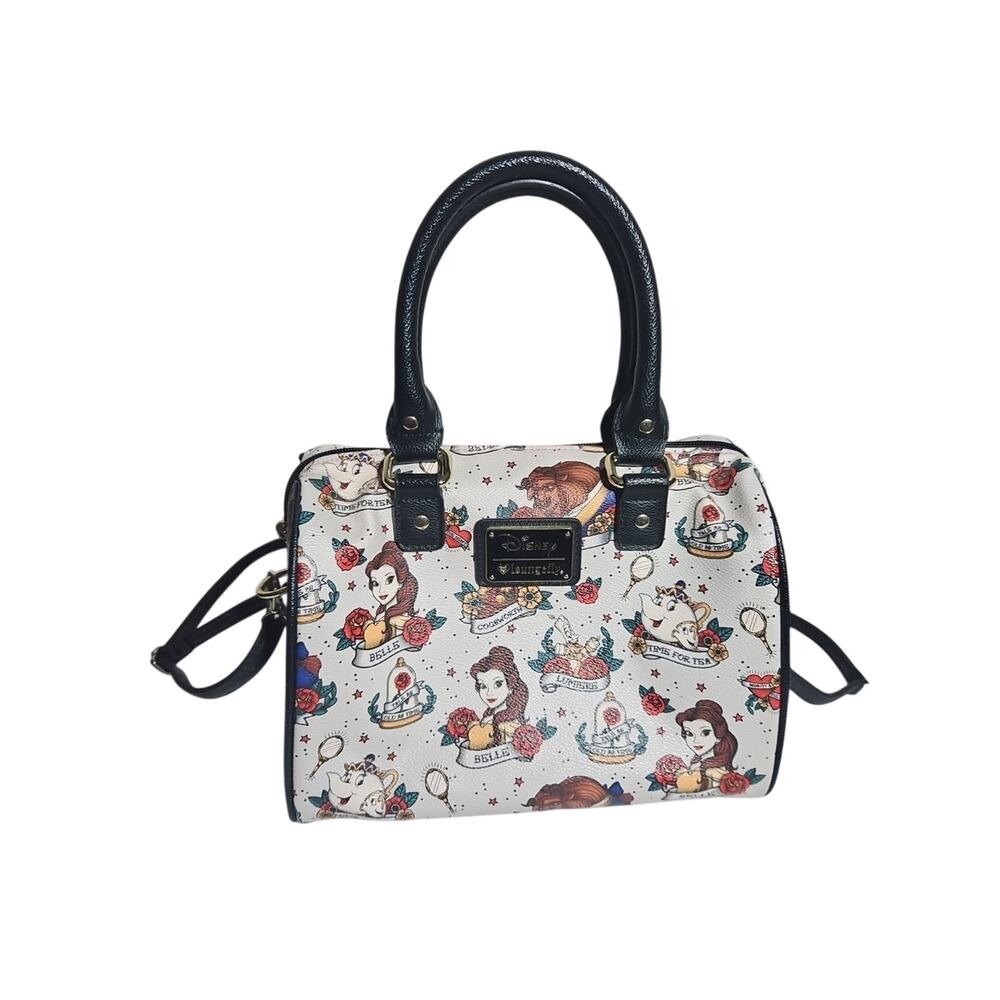 Loungefly Disney Beauty and Beast Tatoo Belle AOP Pebble Purse Handbag Mrs Potts
